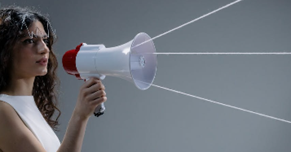 A Woman Holding a Megaphone