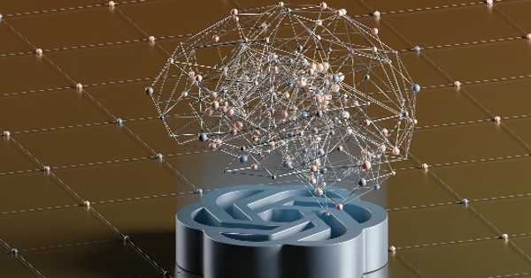 a computer generated image of a network and a laptop