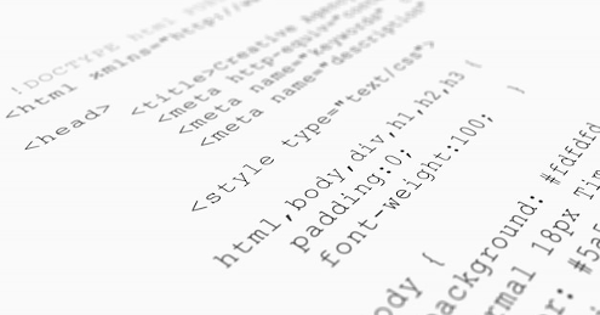 Html code browser view printed on white paper