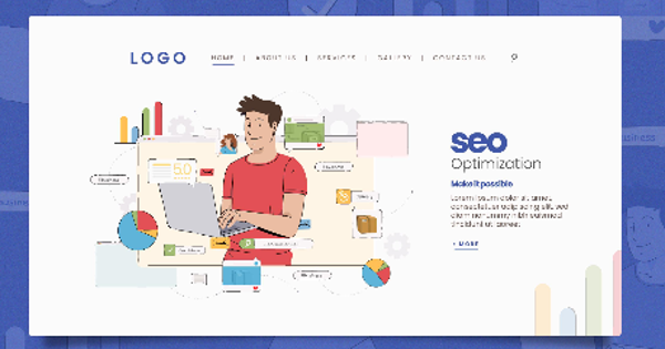 Web Developer optimizing seo - ilustration