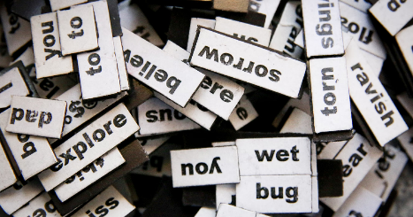 Word tiles bunch